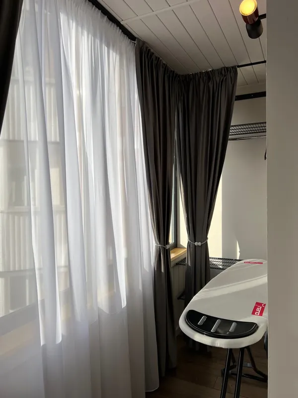 Карниз Шина черный комплект 2-х ряд ПВХ Волшебная палочка 1,6м