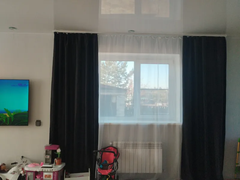 Карниз Шина черный комплект 2-х ряд ПВХ Волшебная палочка 1,6м